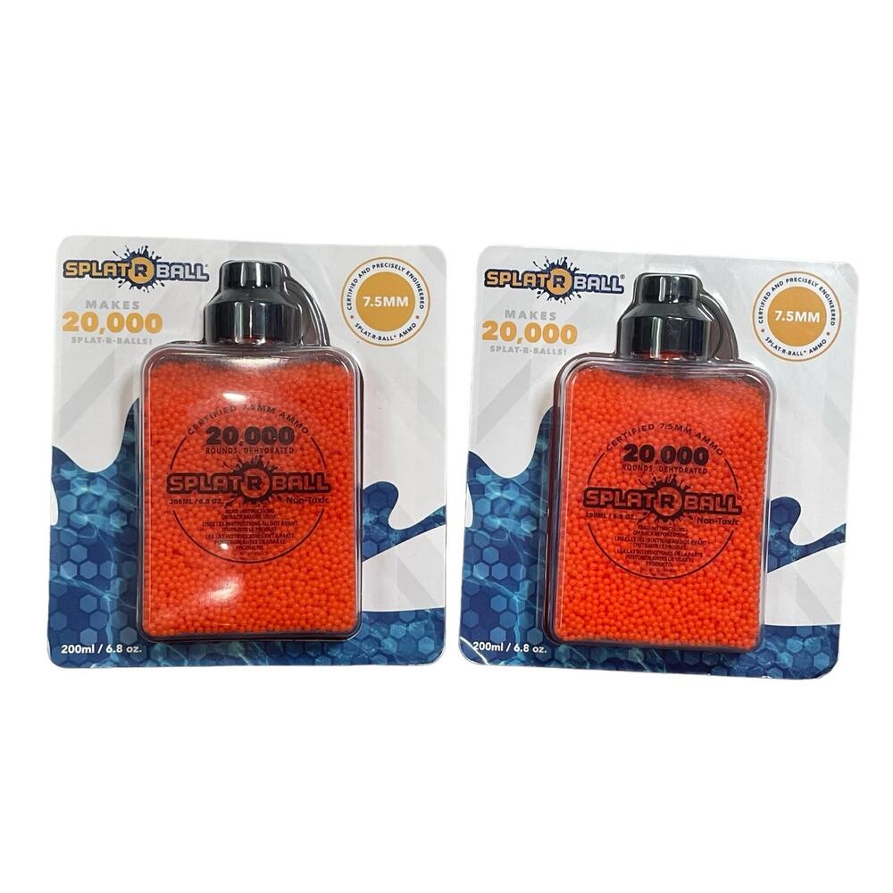 2 New Sealed SplatRball 20,000 Rounds 7.5mm Orange Ammo Certified Splat-R-Ball